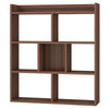 Wooden Bookcase 7 Cubes Open back Bookshelf Storage Display Shelf Walnut