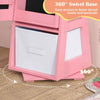 Children Jewelry Organizer Kids Jewelry Cabinet with Full-Length Mirror-Pink