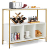 3-Tier Wooden Buffet Sideboard Modern Pantry Storage Cabinet With 3 Compartments