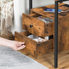 Bedside Table with Charging Station End Table with 2 Drawers Nightstand
