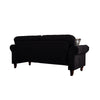 2, 3 Seater Black Linen Fabric Couch Sofa Armchair with 2 Pillows Living Room
