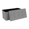 Gray fabric two-seater folding storage stool storage toy box chair seat UK
