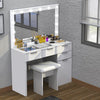 Dressing Table With LED Lights Dimmable Mirror Vanity Makeup Table 4 Drawers UK