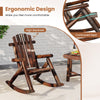 Outdoor Adirondack Rocking Chair for Adults with Slatted Seat-Brown