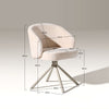 1PC 360° Swivel Dining Chair Chenille Upholstered Kitchen Chair Beige Modern