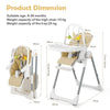 4-in-1 Baby High Chair Adjustable Foldable Feeding Chair w/Removable Cushion