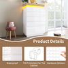 6 DRAWER CHEST OF DRAWERS SIDEBOARD WITH LED STORAGE CABINET HIGH GLOSS WHITE