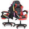 GAMING CHAIR WITH RGB LED LIGHTS ERGONOMIC COMPUTER CHAIR WITH HEADREST FOOTREST