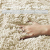 Fluffy Shaggy Cream Area Rugs for Bedroom and Lounge - Super Soft Non Slip Wash