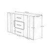 Cabinet Sideboard Living Room Buffet Cupboards 3 Drawer 2 Door with LED Lights