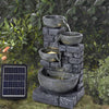 Solar Powered Water Feature Fountain Outdoor Garden Cascade Tiered Patio Decor