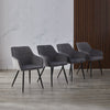 2× Kitchen Dining Chairs Velvet Faux Leather Fabric Padded Home Office Chair set