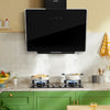 COMFEE' 60cm Angled Cooker Hood Tempered Glass Extractor w/ Touch Screen & LED