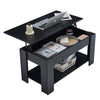 Black Coffee Table with Storage Lift Top Up Wooden Living Room Furniture