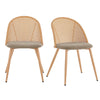 Dusk Phoebe Sand Velvet & Natural Set of 2 Dining Chairs RRP £111