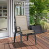 3 Piece Outdoor Furniture Set Stackable Chairs Steel Table Patio Balcony Garden