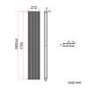 Vertical Radiator 1800 Black Flat Panel Central Heating Tall Upright Modern Rads