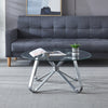 80cm Large Round Coffee Table Clear Glass Tea Table Living Room Reception Lounge