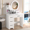 Vanity Table With Mirror Led Lights Bedroom Makeup Dressing Desk 4 Drawer Woman