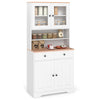 67" Tall Kitchen Storage Cabinet w/Pull-out Drawers-White