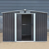 Large 10ftx8ft Peak Roof Metal Apex Garden Shed Outdoor Tool Storage FREE BASE