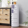 Stackable Round Box Plastic Storage Cabinet 2-5 Shelves with Hole/Knob Handle UK