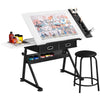 Height Adjustable Art Desk Drafting Table Portable White Drawing Table for adult