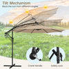 303 cm Patio Solar-Lighted 112 LED Cantilever Offset Umbrella W/ Crank Tilt
