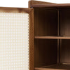 Shoe Cabinet Storage Cupboard Footwear Stand Rack Wooden Double Rattan Doors UK