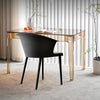 4 PCS Upholstered Dining Chair Kitchen Side Chairs with Armrests Plastic Frame