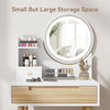 Vanity Modern Dressing Table Set with LED Mirror Storage Shelf Stool Drawer