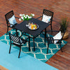 Metal Garden Bistro Table Outdoor Table Patio Furniture Table With Umbrella Hole