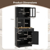 Freestanding Buffet Cupboard Kitchen Pantry Cabinet-Black