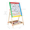 2 In 1 Kids Wooden Easel Blackboard Whiteboard Childrens Drawing Art Chalk Board