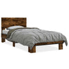 Smoked Oak 90 x 200 Wooden Bed E5O6