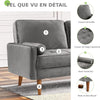 Modern 2 Seater Velvet Sofa Modern Couch Love Seat Settee for Living Room Grey