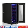 Wine Cooler Fridge Refrigerator Bar Drinks 33 L 12 Bottles LCD Touch 55 W Tjzoef