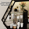 Wall Mounted Shelf Hexagon Storage RGB Display Cabinet with Remote Control Black