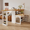 Kitchen Island Storage Cabinet Bar Bistro Table with Extendable Dining Table