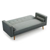 Sofa Bed 3 Seater Grey Double Bed with 2 Cushions Fabric New Foam Wood Legs