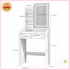 Small Dressing Table with LED Lighted Mirror Vanity Make up Desk Girls Dresser