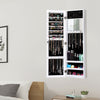 Wall Mounted Mirrored Jewelry Cabinet Door Hanging Jewelry Armoire Xmas Gift