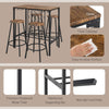 5Pcs Bar Height Kitchen Dining Set Bar Table Stool Set w/Wine Racks Glass Holder