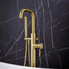 Core Brushed Brass Modern Round Style Freestanding Bath Shower Mixer Tap