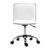 Armless Mid-Back Adjustable Office Chair with 360 Swivel White