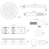 Brass Round Bathroom Rainfall Shower System Mixer Valve Set Bathtub Faucet Taps