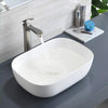 Modern Bathroom Wash Sink Basin Rectangular Curved Cloakroom Counter Top Ceramic