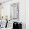 Crushed Diamond Wall Mirror 100x70cm Large Crystal Silver Sparkly Full Length
