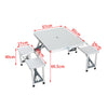 4 Seater Aluminum Portable Folding Camping Picnic Table &Chairs Stools Set Party