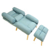 Modern Plain Fabric Armchair Recliner Lumbar Lounge Chair Sleeper with Footstool